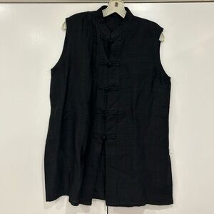 Black Linen Like Sleeveless Top Size Large
